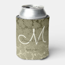 Floral Elegant Sage Green Ivory Monogram Wedding