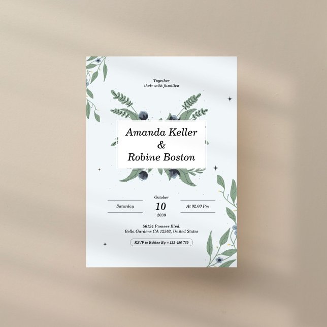 Floral Elegant Simple Wedding Einladung (Von Creator hochgeladen)