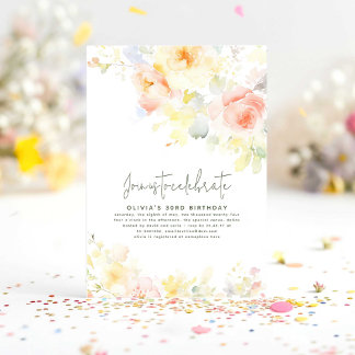 Floral Elegant Soft Birthday Einladung für sie