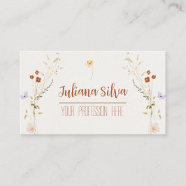 Floral Elegant und Minimal mit QR Visitenkarte