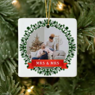 Floral Elegant Unsere ersten Weihnachten als Mr & Keramikornament