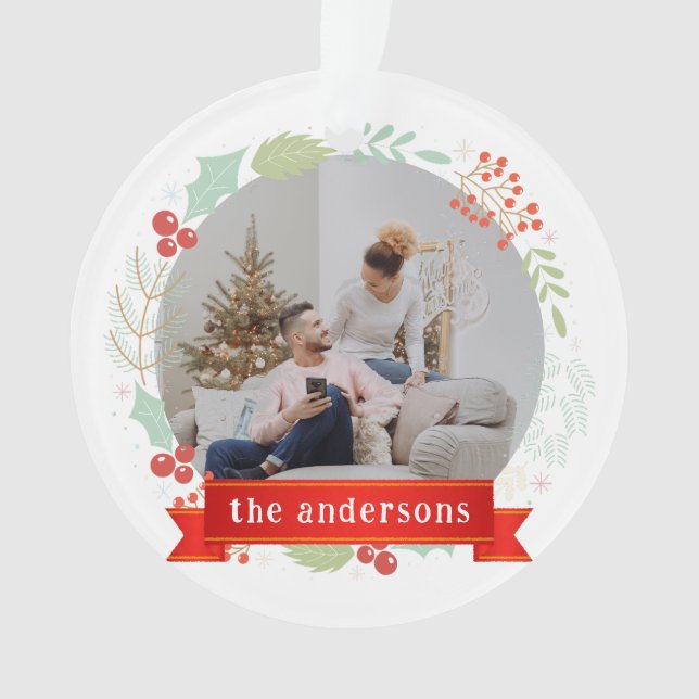 Floral Elegant Unsere ersten Weihnachten als Mr &  Ornament (Vorderseite)