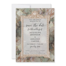 Floral Elegant Vintag Blush White Mint Rose Gold