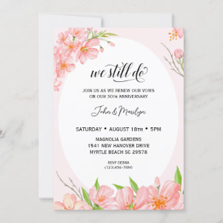 Floral Elegant Vow Renewal Einladung
