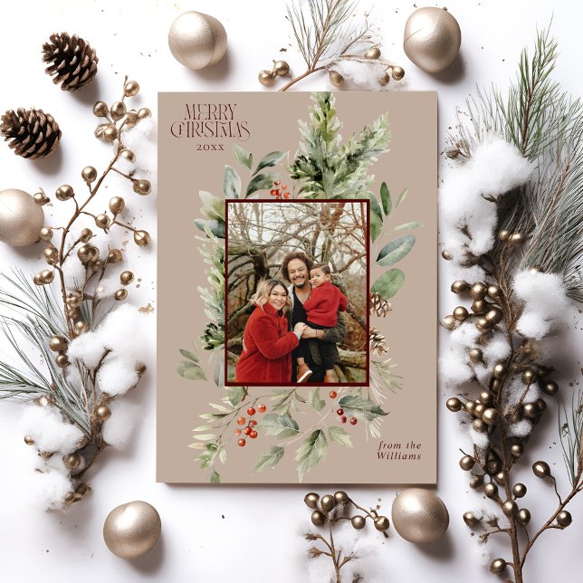 Floral Elegant Wasserfarbe Frohe Weihnachten Foto (Von Creator hochgeladen)