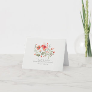 Floral Elegant Watercolor Hochzeit Vielen Dank Dankeskarte