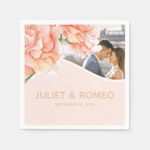 Floral Elegant Wedding Monogram Serviette