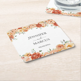 Floral Elegant Wedding Paper Untersetzer