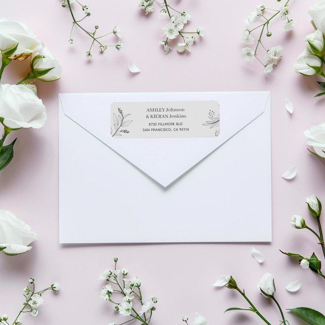 Floral Elegant Wedding Rücksendeadresse (Von Creator hochgeladen)