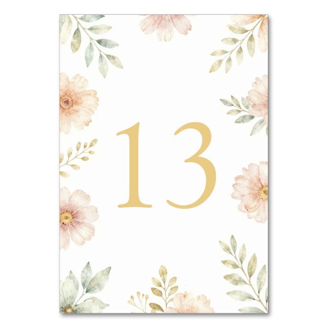 Floral elegant weeding table number tischnummer (Vorderseite)