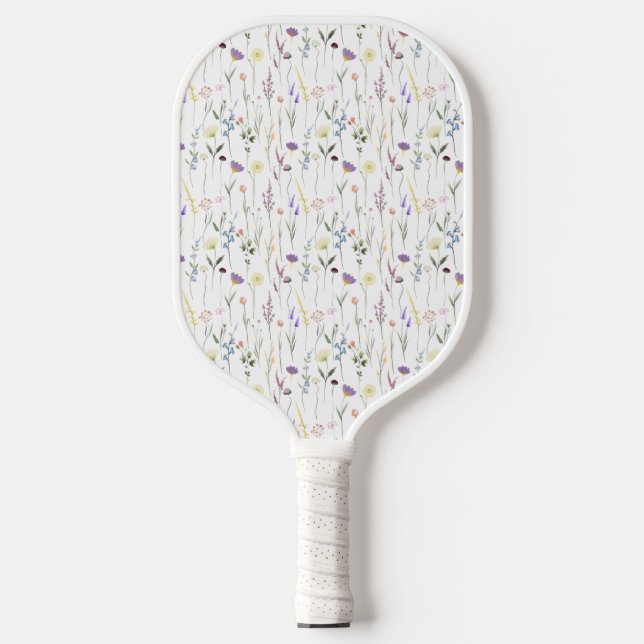Floral Elegant Wildflowers Botanical Pattern Pickleball Schläger (Vorderseite)