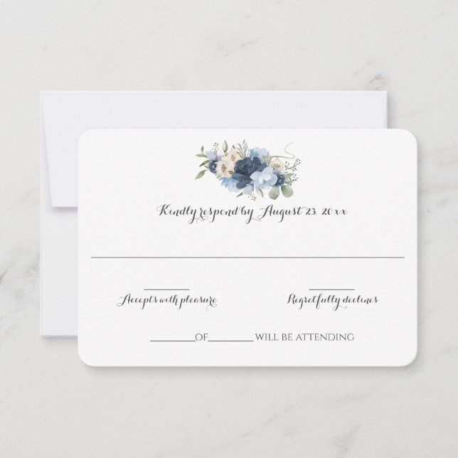 Floral Elegant Woodland Wedding Response RSVP Karte (Vorderseite)