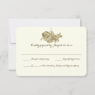 Floral Elegant Woodland Wedding Response RSVP Karte