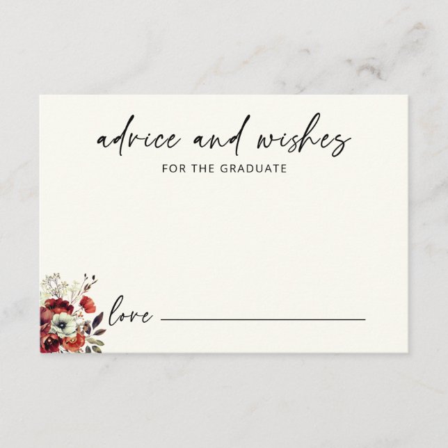 Floral Elegante Beratung für den Abschluss des Gra Begleitkarte (Vorderseite)