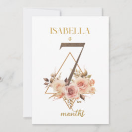 Floral Elegante First Year Baby Milestone Card Einladung