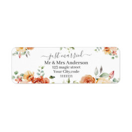 Floral Elegante Hochzeitsankündigung Just Married