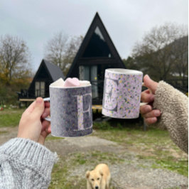 Floral Elegante Klasse Monogramm E lila mit Phrase Kaffeetasse