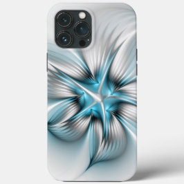 Floral Elegante Modernes Abstraktes blaues Fraktal Case-Mate iPhone Hülle