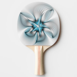 Floral Elegante Modernes Abstraktes blaues Fraktal Tischtennis Schläger