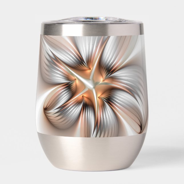 Floral Elegante Modernes Abstraktes Fraktal (Vorderseite)