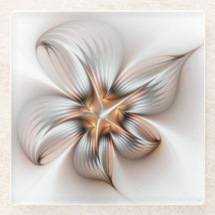 Floral Elegante Modernes Abstraktes Fraktal Glasuntersetzer