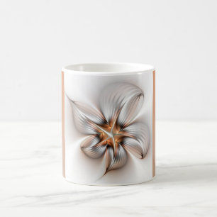 Floral Elegante Modernes Abstraktes Fraktal Kaffeetasse