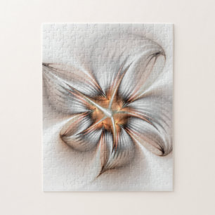 Floral Elegante Modernes Abstraktes Fraktal Puzzle