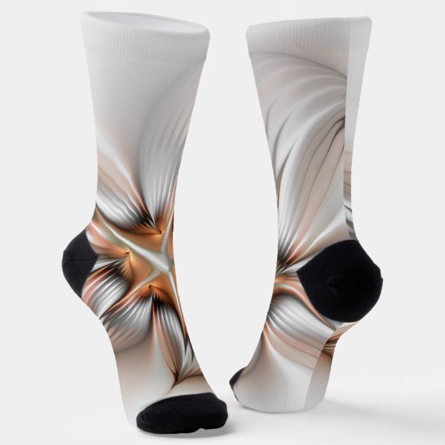 Floral Elegante Modernes Abstraktes Fraktal Socken (Gewinkelt)