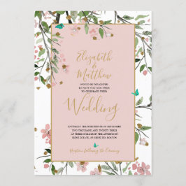 Floral Elegante Rosa Chinoiserie Hochzeit Einladung