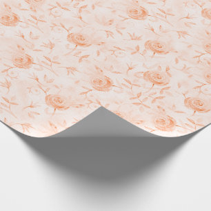 Floral Elegante Rose Pfirsichmuster Geschenkpapier