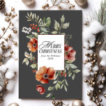 Floral Elegante Wasserfarbe Frohe Weihnachtswünsch Feiertagskarte<br><div class="desc">Winter Wonderla Elegante Wasserfarbe Weihnachten Weihnachtskarte</div>