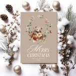 Floral Elegante Wasserfarbe Frohe Weihnachtswünsch Feiertagskarte<br><div class="desc">Winter Wonderla Elegante Wasserfarbe Weihnachten Weihnachtskarte</div>