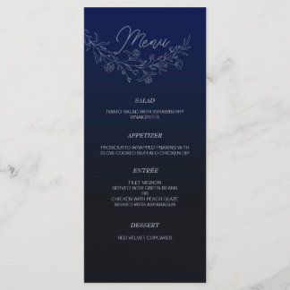 Floral Elegantes modernes Hochzeitsmenü Programm