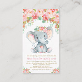 Floral Elephant Baby Dusche bringen ein Buch Begleitkarte
