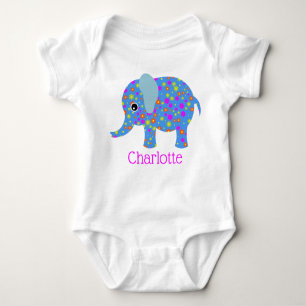 Floral Elephant Baby Sleeper Baby Strampler
