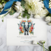 Floral Elephant Bay Blue und White Vielen Dank