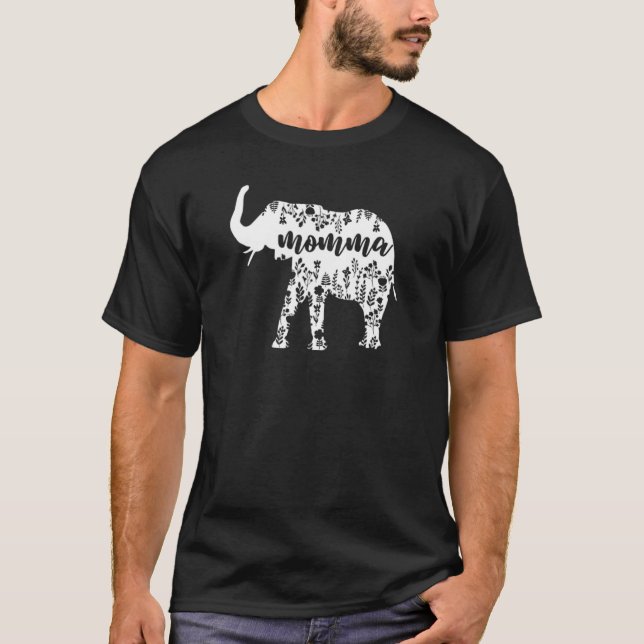 Floral Elephant Momma T-Shirt (Vorderseite)