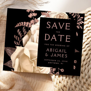 Floral Elfenbeinküste Rose Gold Save the Date