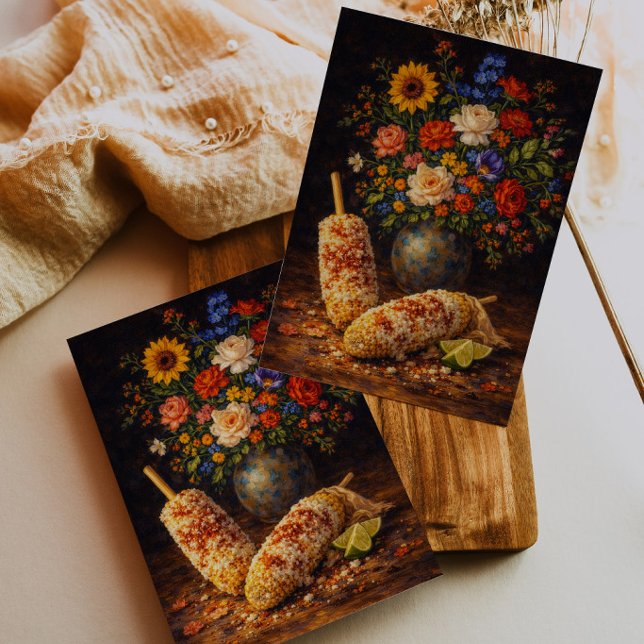 Floral Elote Still Life Art Postcard Postkarte (Von Creator hochgeladen)