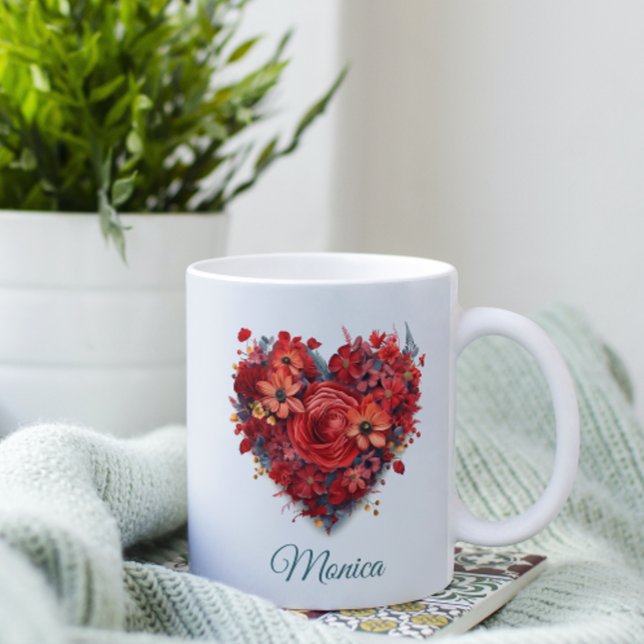 Floral Embrace | Herz | Zollamtliche Valentine Kaffeetasse (Von Creator hochgeladen)