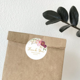 FLORAL Embrace Hochzeitslabel Runder Aufkleber