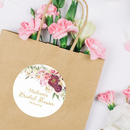 FLORAL Embrace Matrimone Brautparty Label Runder Aufkleber