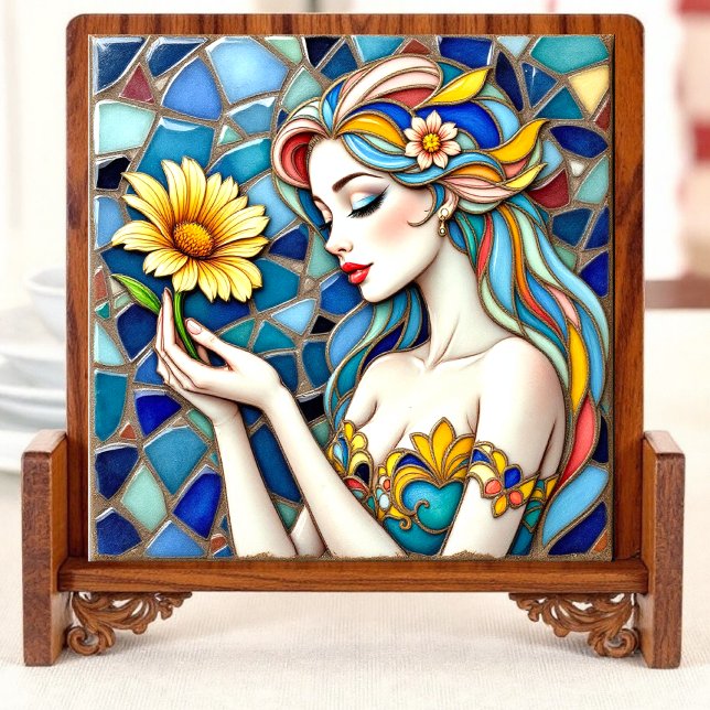 Floral Embrace Mosaik Keramik Tile Fliese (Von Creator hochgeladen)