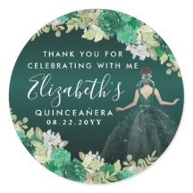 Floral Emerald Green Geburtstag Dank Quinceanera