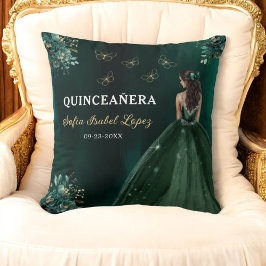 Floral Emerald Green Princess Quinceanera Kissen