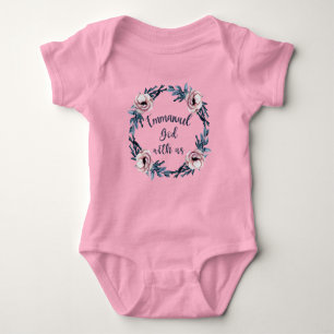 Floral Emmanuel Gott ist mit uns Religious Baby Strampler