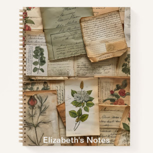 Floral Ephemera Personalisiert Planner Notizbuch