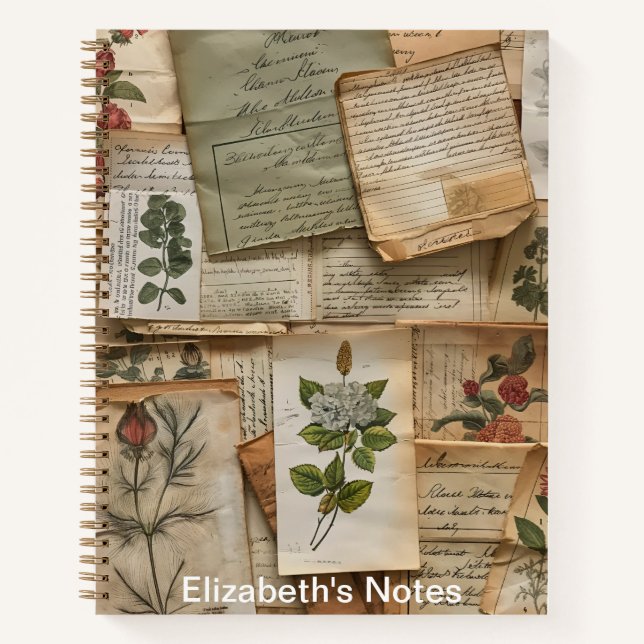 Floral Ephemera Personalisiert Planner Notizbuch (Vorderseite)