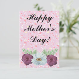 Floral Ephemera vibrant color pink art Dankeskarte