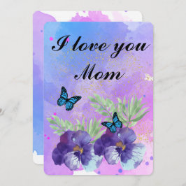 Floral Ephemera vibrant color pink art Dankeskarte